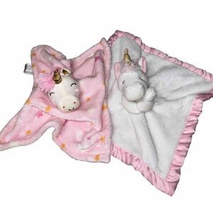 Carters & Lovable Friends Baby Security Lovey Blankets Lot Of 2 Unicorns Toys